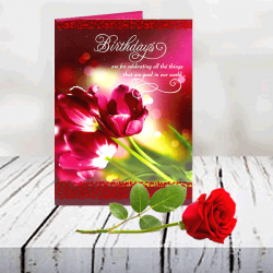 Greeting card with Rose stem